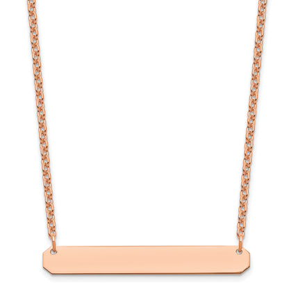 Sterling Silver/Rose-plated Medium Blank Bar Necklace