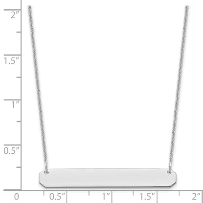 10k White Gold Medium Blank Bar Necklace