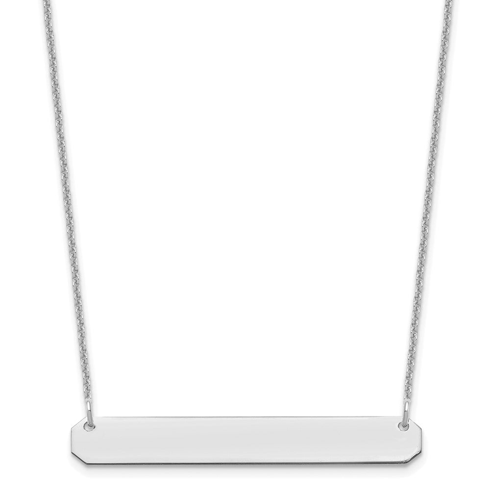 10k White Gold Medium Blank Bar Necklace