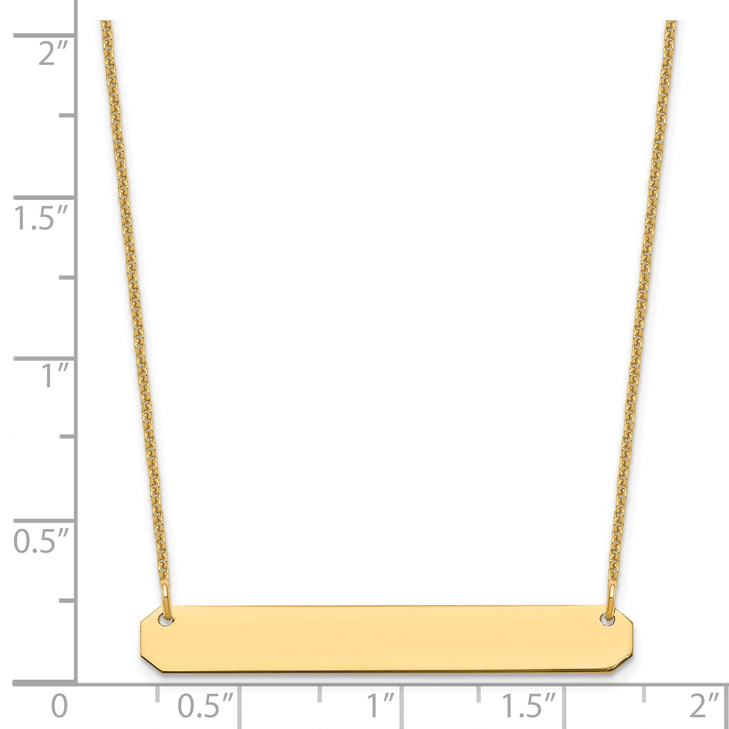 14k Yellow Gold Medium Blank Bar Necklace