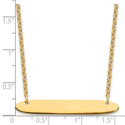 Sterling Silver/Gold-plated Medium Oblong Blank Bar Necklace