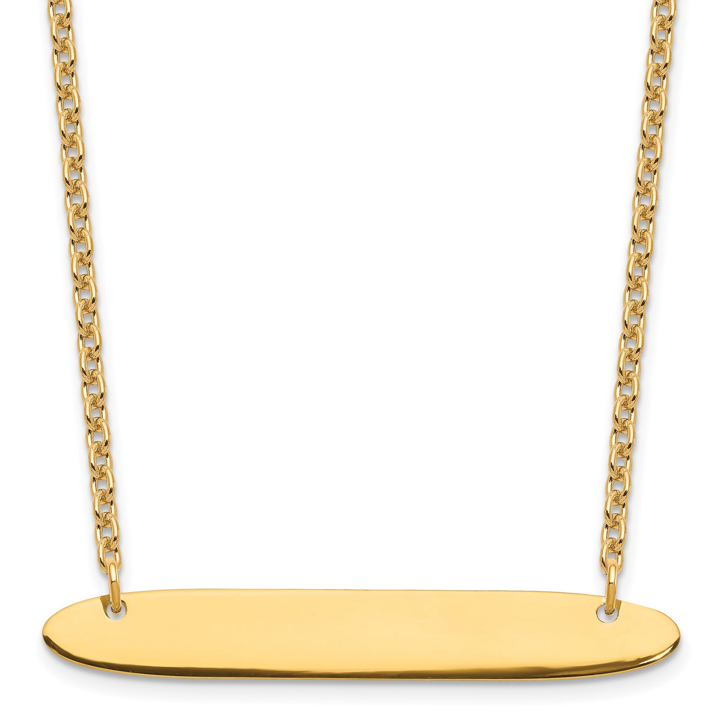 Sterling Silver/Gold-plated Medium Oblong Blank Bar Necklace