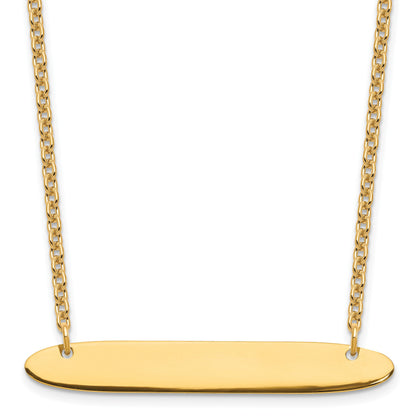 Sterling Silver/Gold-plated Medium Oblong Blank Bar Necklace