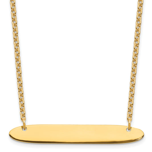 Sterling Silver/Gold-plated Medium Oblong Blank Bar Necklace