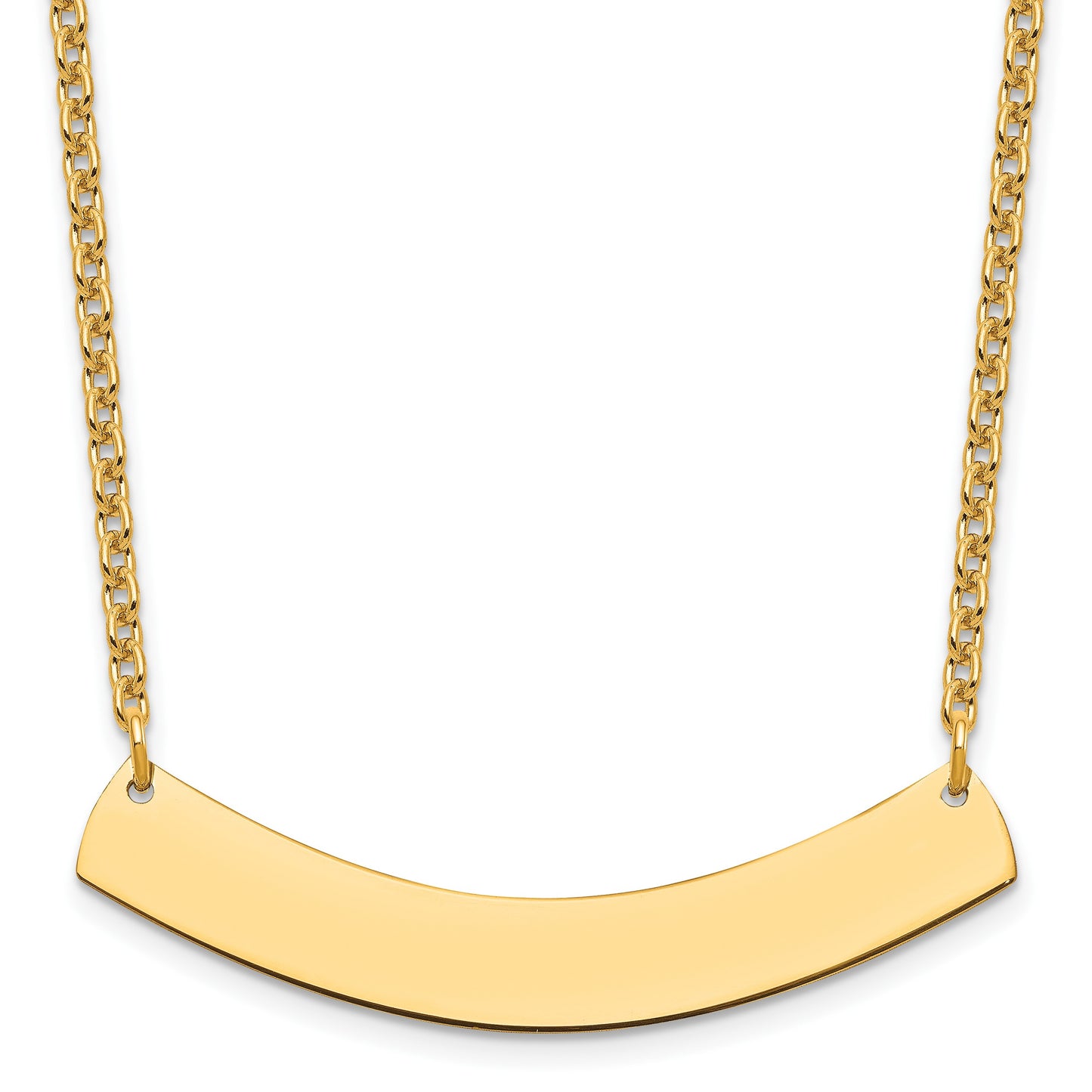 Sterling Silver/Gold-plated Medium Curved Blank Bar Necklace