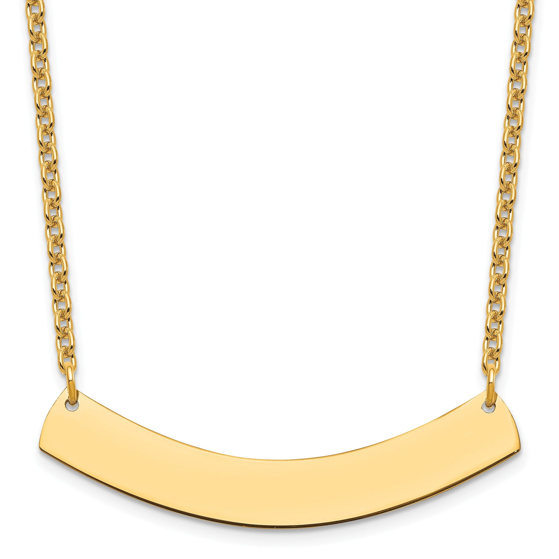 Sterling Silver/Gold-plated Medium Curved Blank Bar Necklace