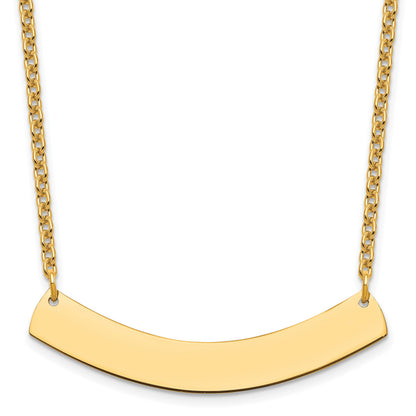 Sterling Silver/Gold-plated Medium Curved Blank Bar Necklace