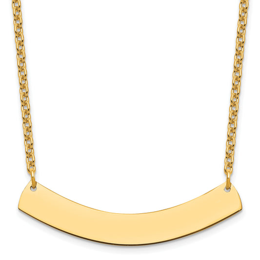 Sterling Silver/Gold-plated Medium Curved Blank Bar Necklace