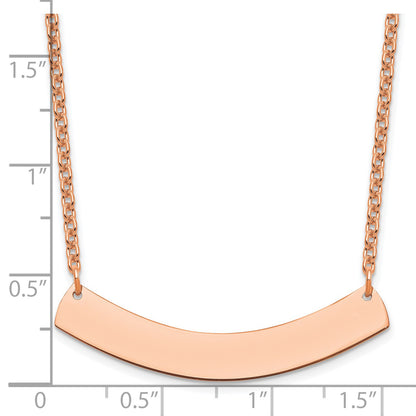Sterling Silver/Rose-gold Medium Curved Blank Bar Necklace