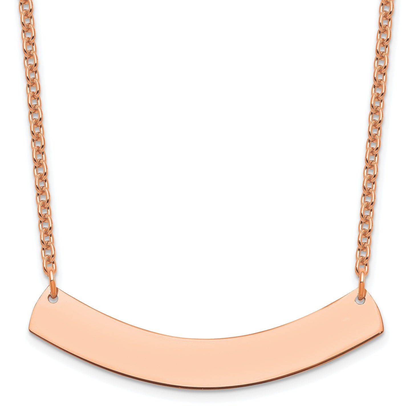 Sterling Silver/Rose-gold Medium Curved Blank Bar Necklace