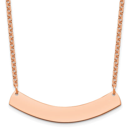 Sterling Silver/Rose-gold Medium Curved Blank Bar Necklace