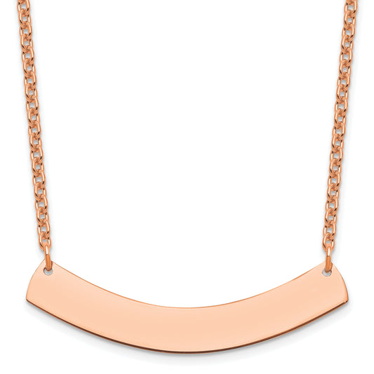 Sterling Silver/Rose-gold Medium Curved Blank Bar Necklace