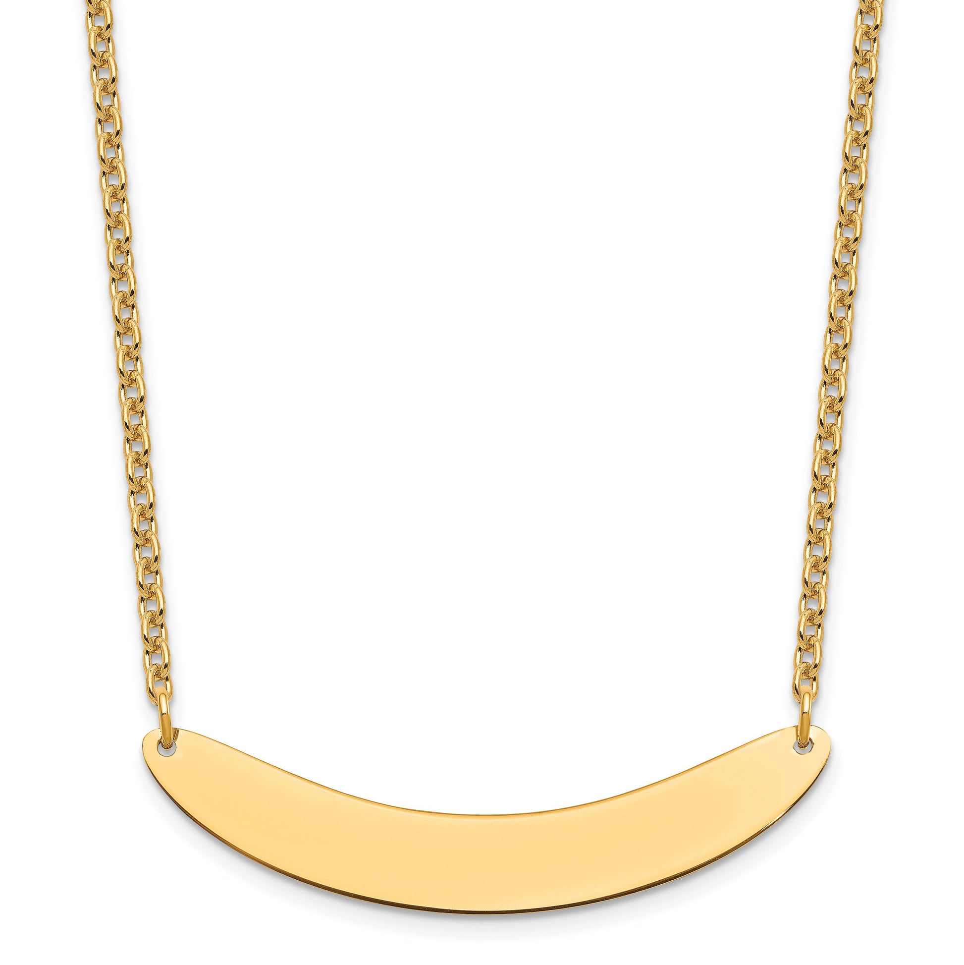 Sterling Silver/Gold-plated Medium Curved Blank Bar Necklace