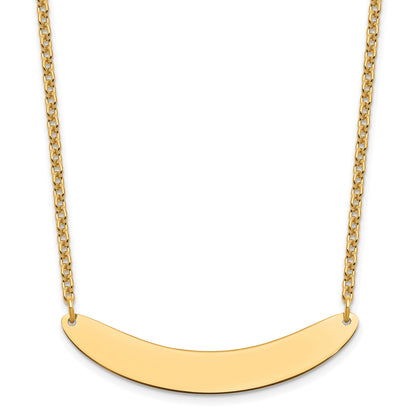 Sterling Silver/Gold-plated Medium Curved Blank Bar Necklace