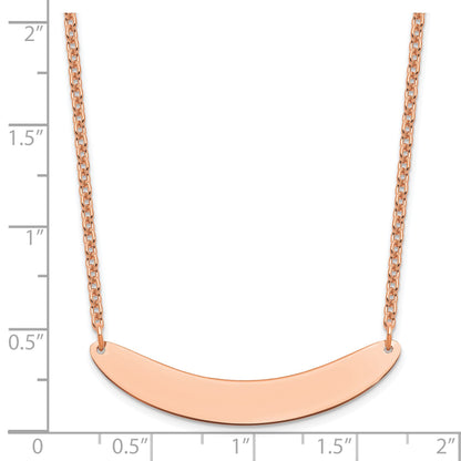 Sterling Silver/Rose-plated Medium Curved Blank Bar Necklace