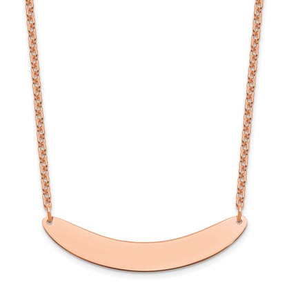 Sterling Silver/Rose-plated Medium Curved Blank Bar Necklace