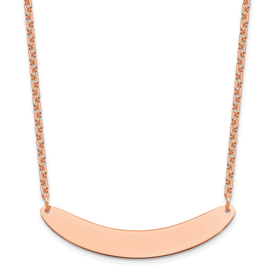 Sterling Silver/Rose-plated Medium Curved Blank Bar Necklace