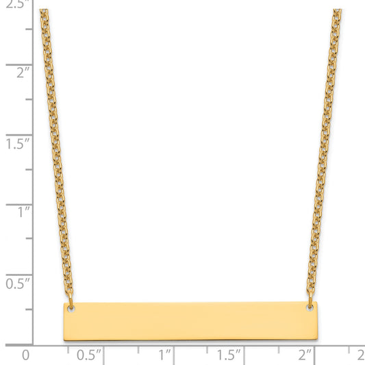 Sterling Silver/Gold-plated Large Blank Bar Necklace