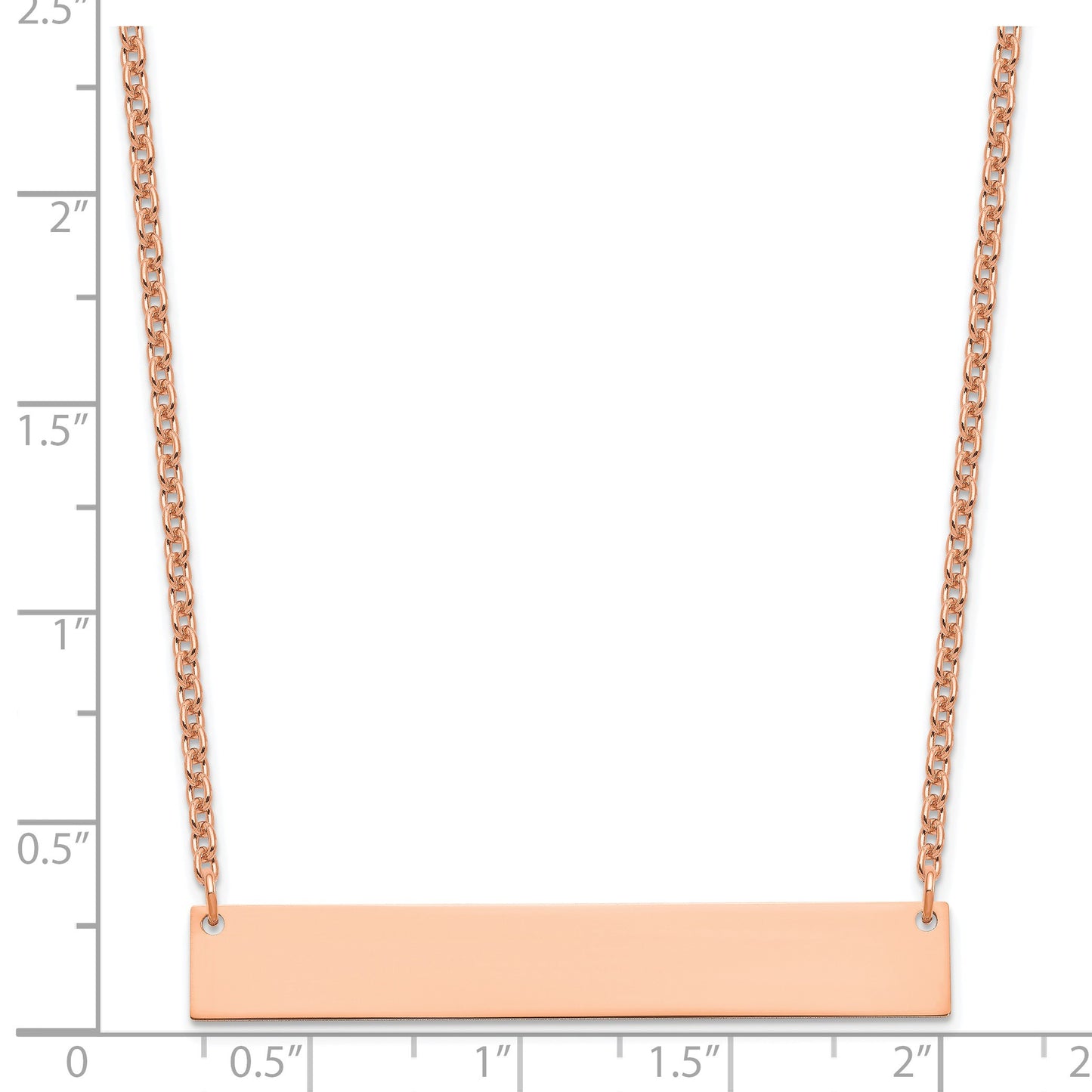 Sterling Silver/Rose-plated Large Blank Bar Necklace