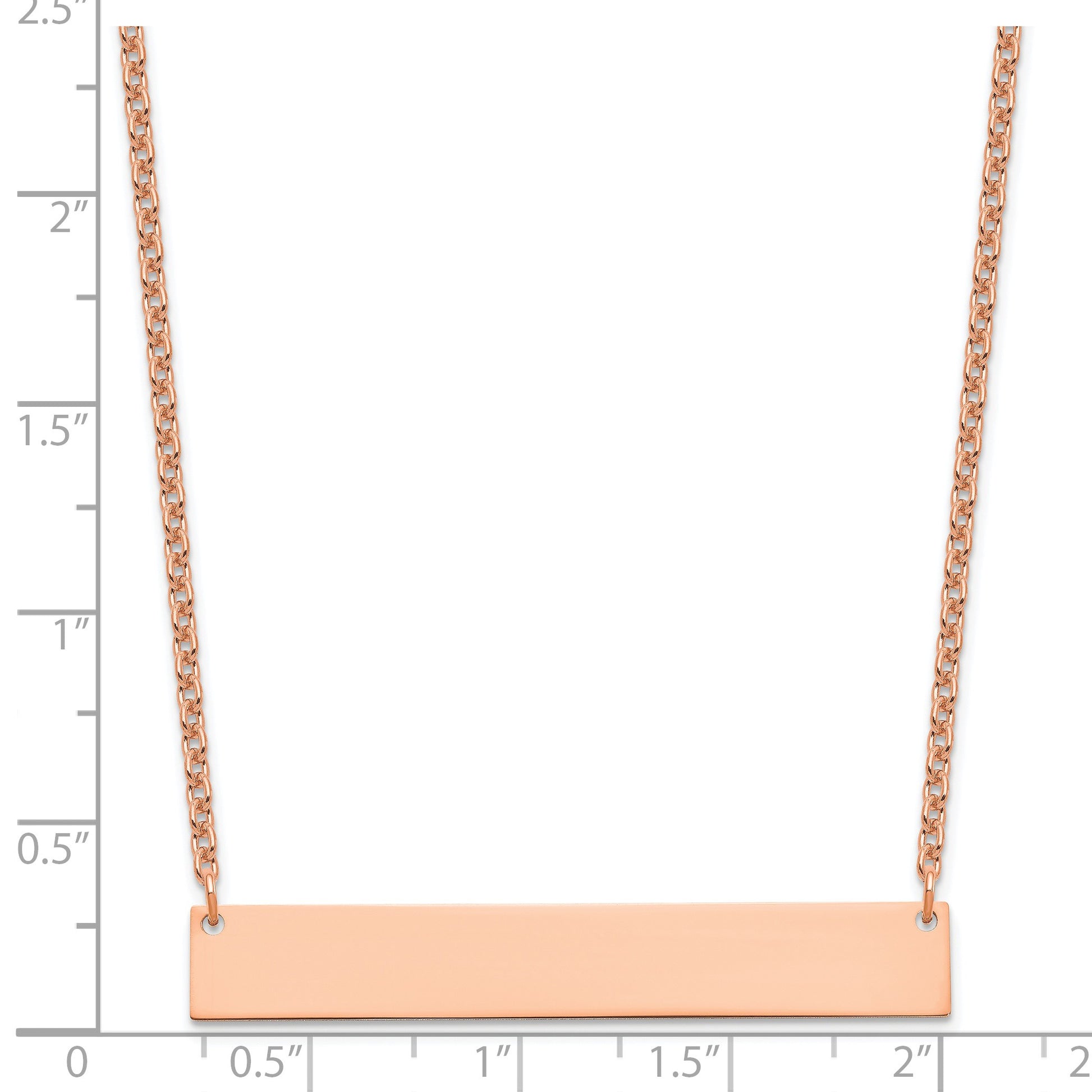 Sterling Silver/Rose-plated Large Blank Bar Necklace
