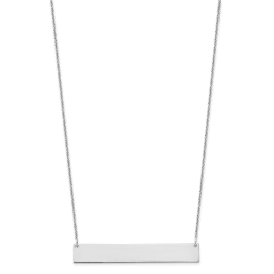 10k White Gold  Large Blank Bar Necklace