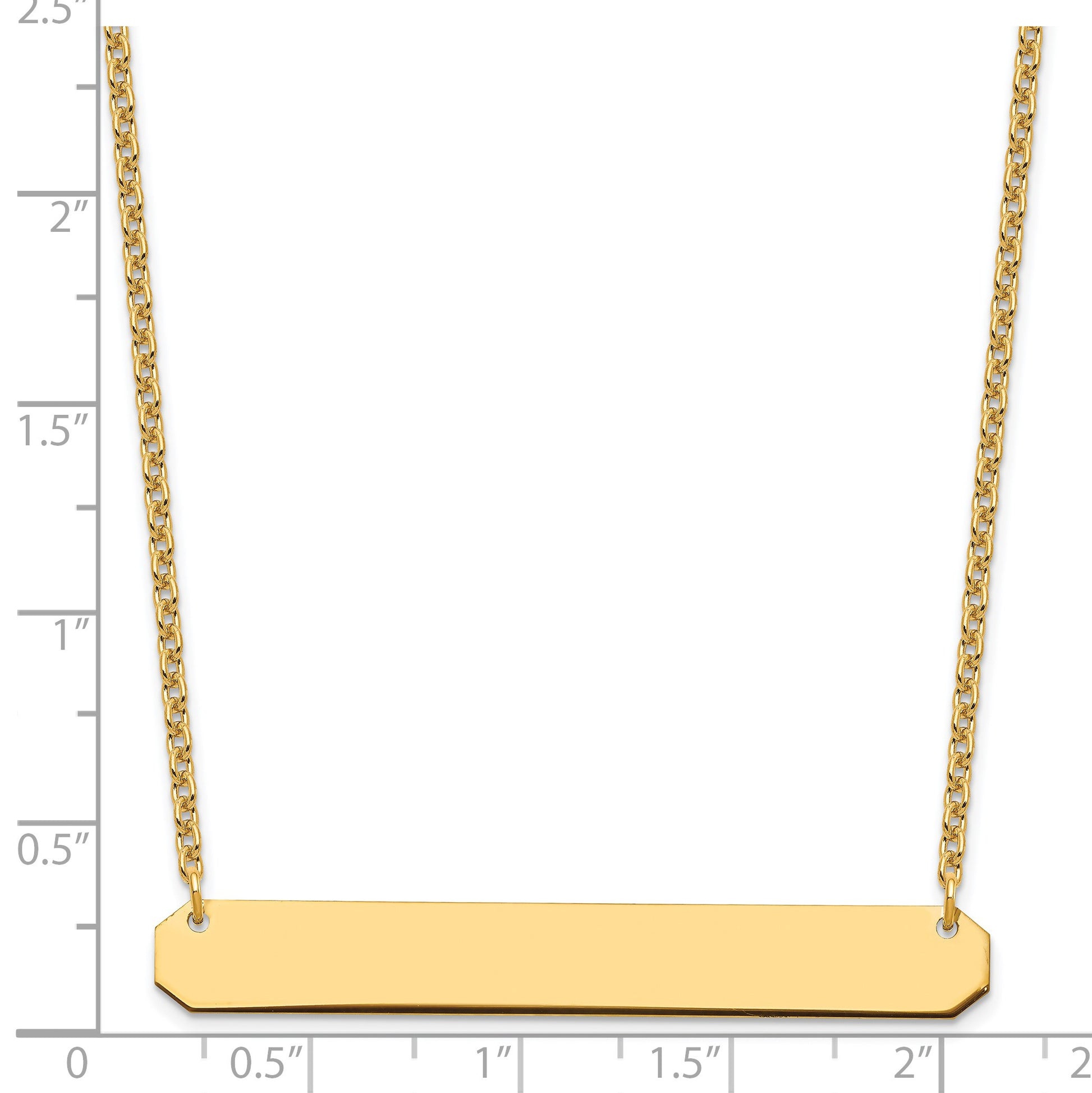 Sterling Silver/Gold-plated Large Blank Bar Necklace