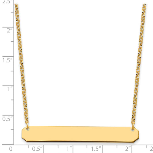 Sterling Silver/Gold-plated Large Blank Bar Necklace