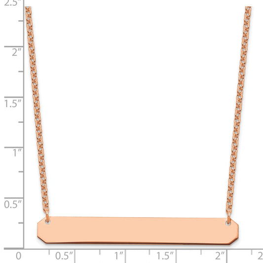 Sterling Silver/Rose-plated Large Blank Bar Necklace