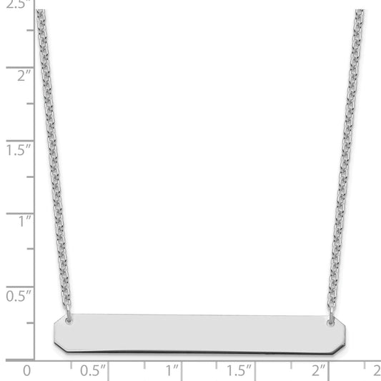 Sterling Silver/Rhodium-plated Large Blank Bar Necklace