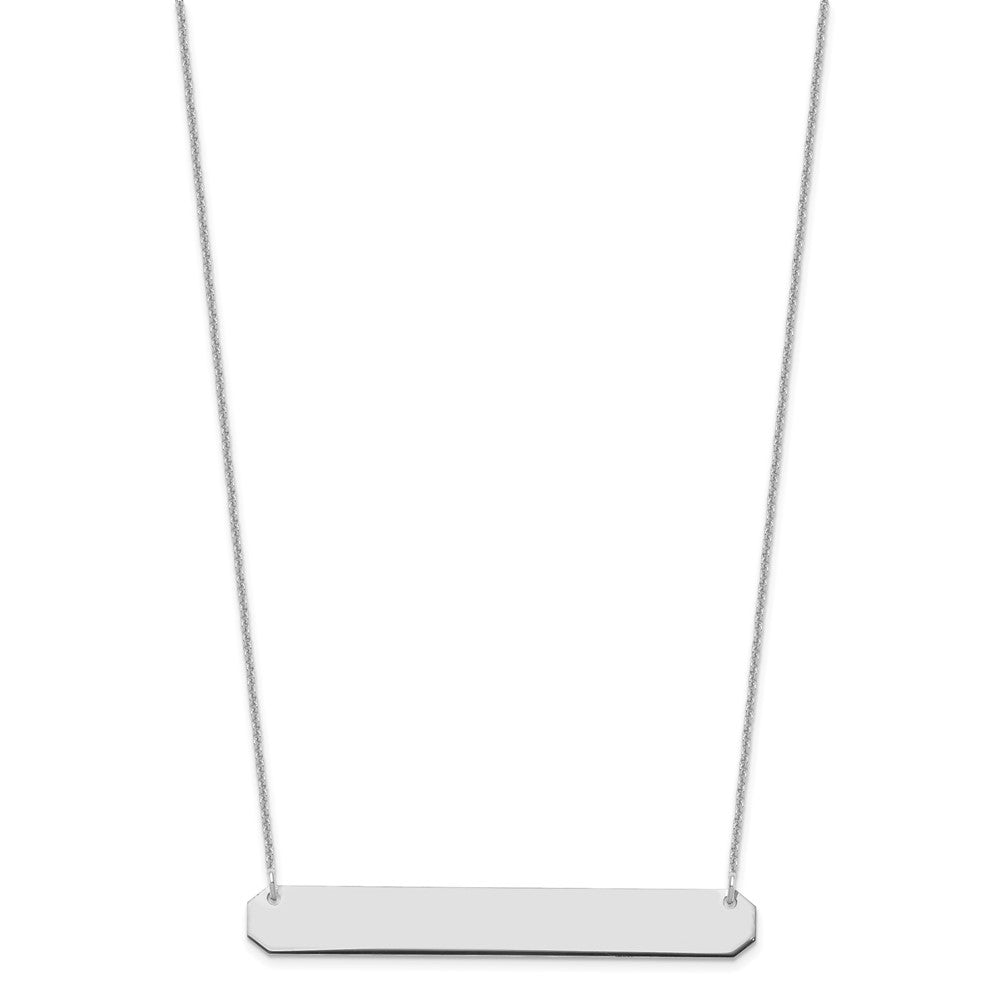 10k White Gold Large Blank Bar Necklace