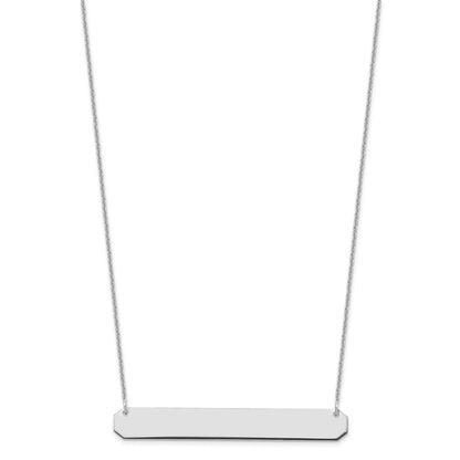 10k White Gold Large Blank Bar Necklace