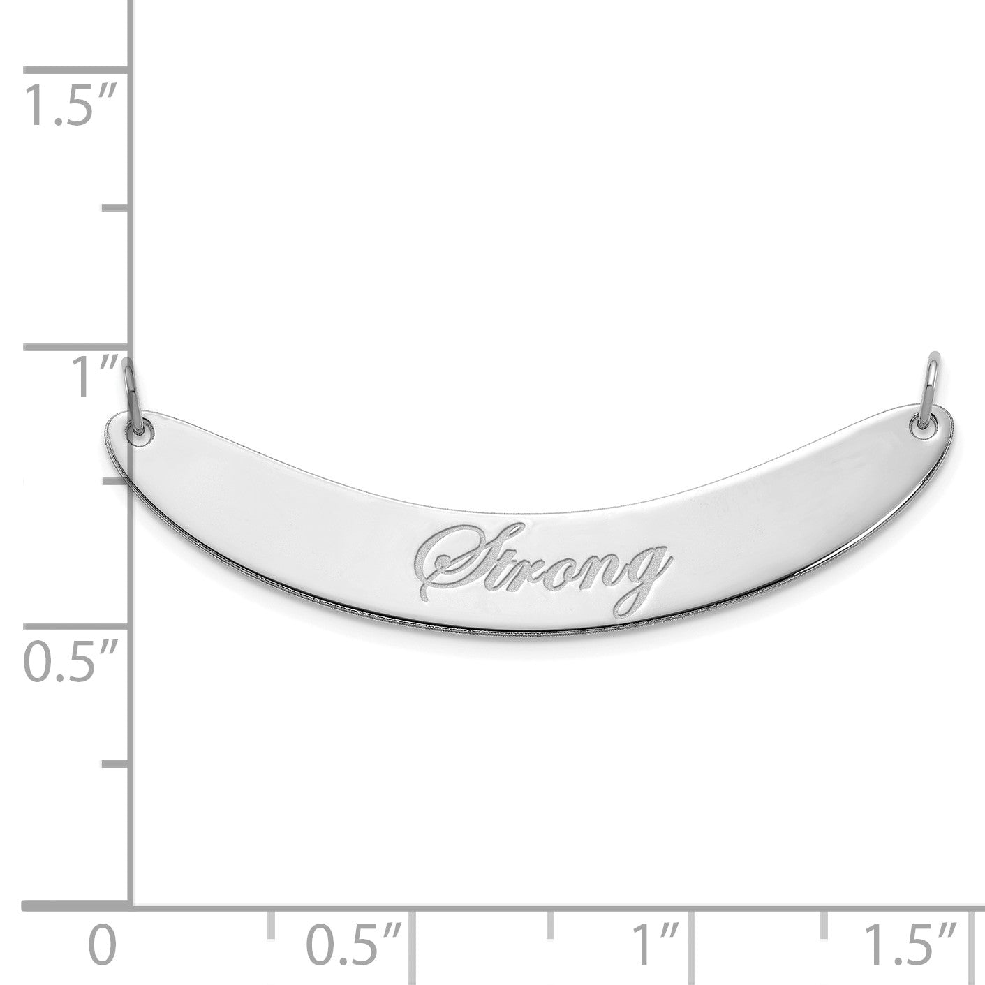 SS/Rhod-plated Medium EDWARDIAN SCRIPT Curved Bar Necklace