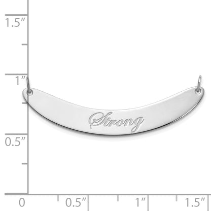 SS/Rhod-plated Medium EDWARDIAN SCRIPT Curved Bar Necklace