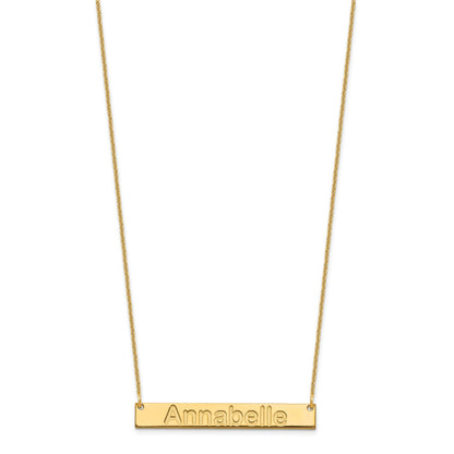 14k Yellow Gold Medium ARIAL ROUNDED Bar Necklace