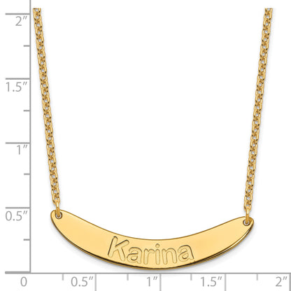 SS/Gold-plated Medium ARIAL ROUNDED Curved Bar Necklace