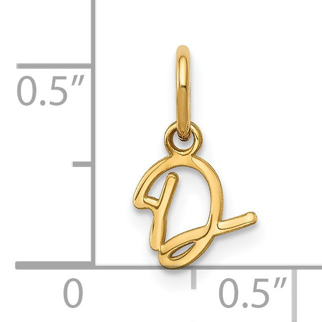 14KY Upper case Letter D Initial Charm