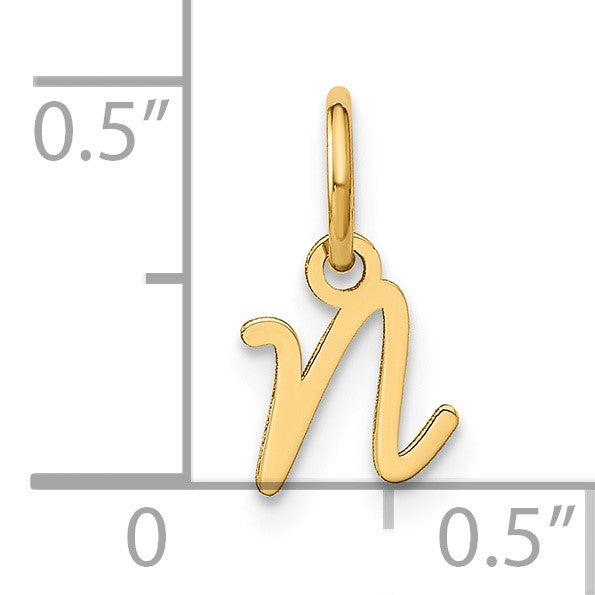 14KY Upper case Letter N Initial Charm