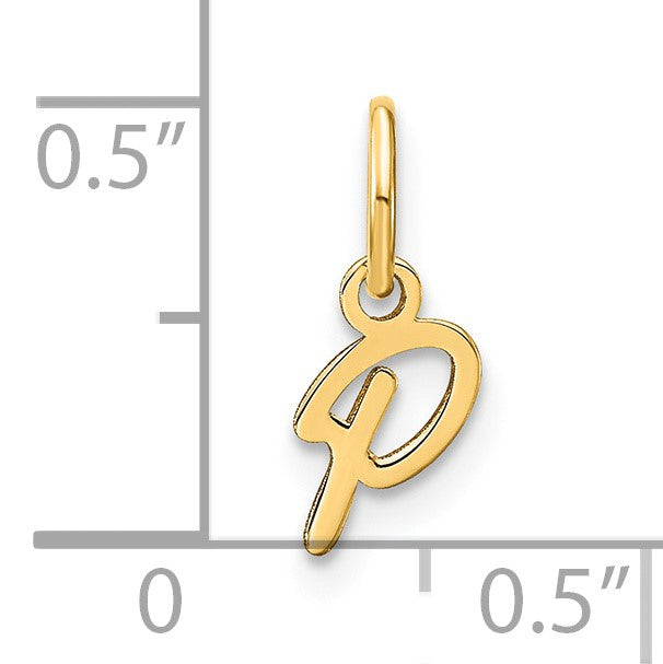 14KY Upper case Letter P Initial Charm