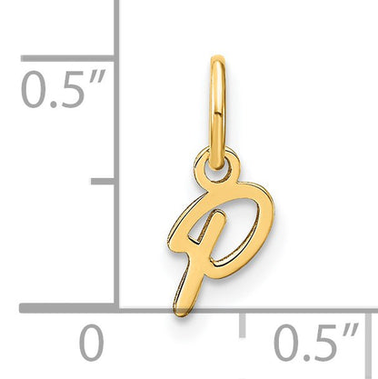 14KY Upper case Letter P Initial Charm
