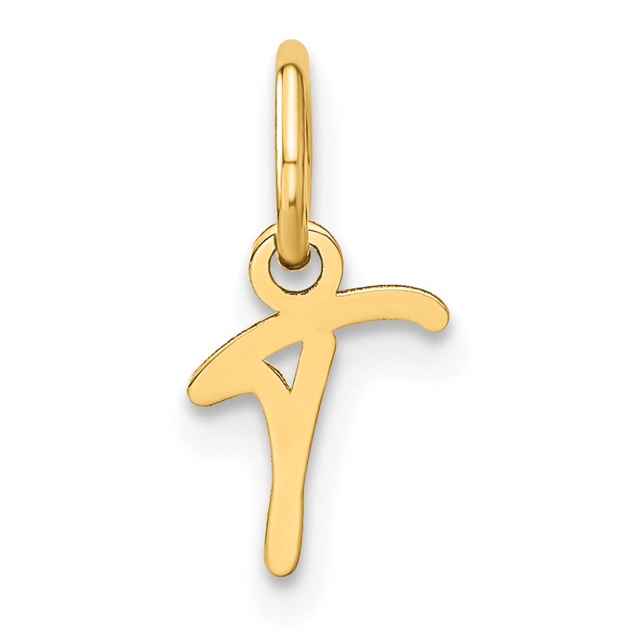 14KY Upper case Letter T Initial Charm