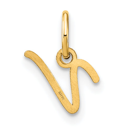 14KY Upper case Letter V Initial Charm