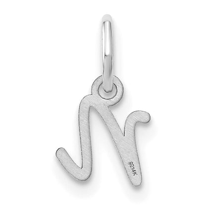 14KW Upper case Letter N Initial Charm