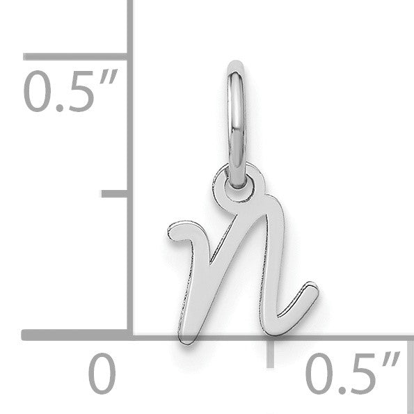 14KW Upper case Letter N Initial Charm