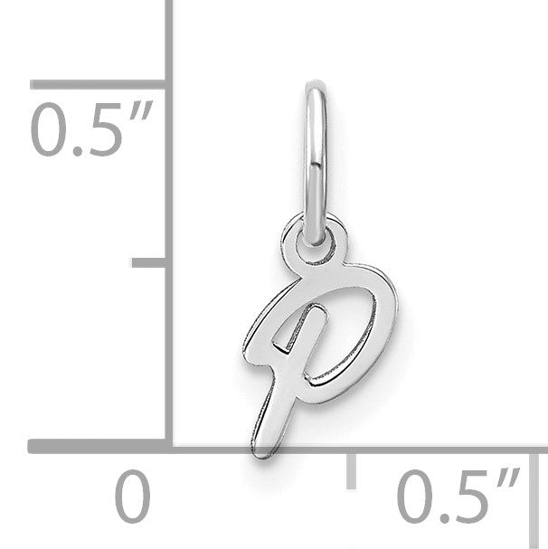 14KW Upper case Letter P Initial Charm