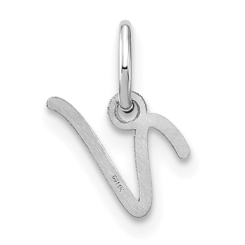 14KW Upper case Letter V Initial Charm