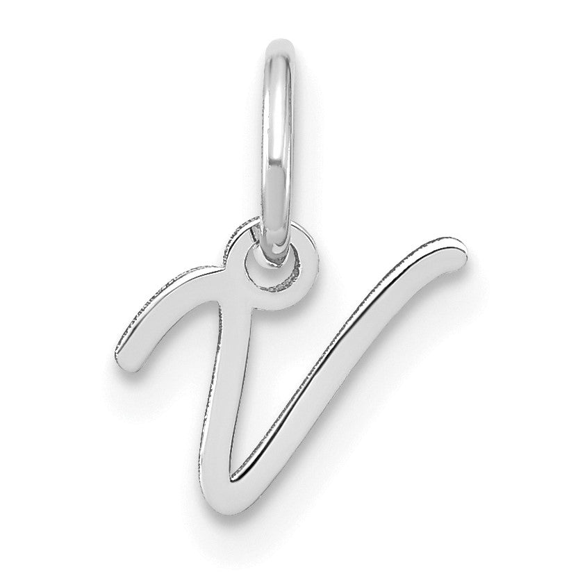 14KW Upper case Letter V Initial Charm