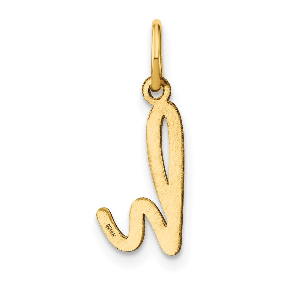 14KY Lower case Letter H Initial Charm