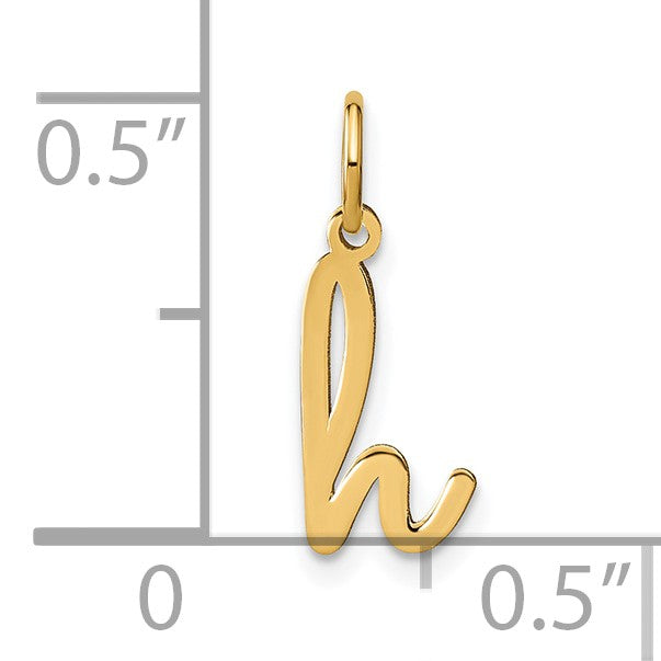 14KY Lower case Letter H Initial Charm