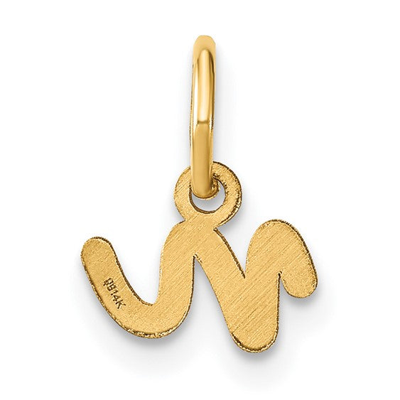 14KY Lower case Letter N Initial Charm