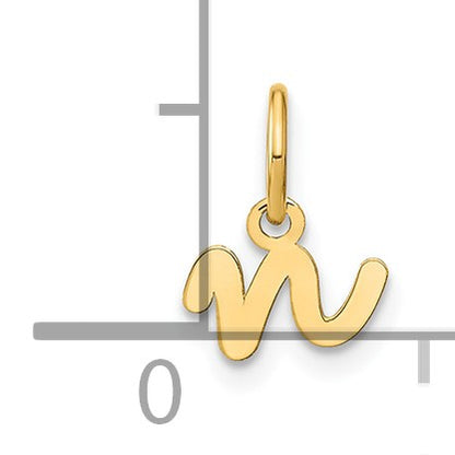 14KY Lower case Letter N Initial Charm